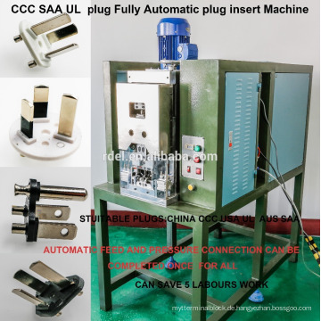 Steckereinsatz (VDE-Stecker, Hohlstecker-Netzstecker, AC-Stecker), Crimp-Abisolierautomat